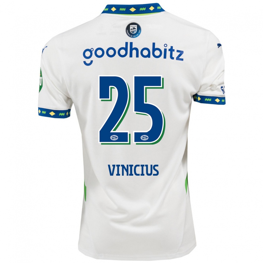 Kandiny Dames Carlos Vinicius #25 Wit Donkerblauw Thuisshirt Derde Tenue 2024/25 T-Shirt België