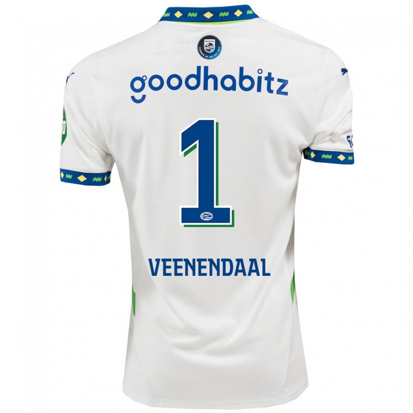 Kandiny Dames Sari Van Veenendaal #1 Wit Donkerblauw Thuisshirt Derde Tenue 2024/25 T-Shirt