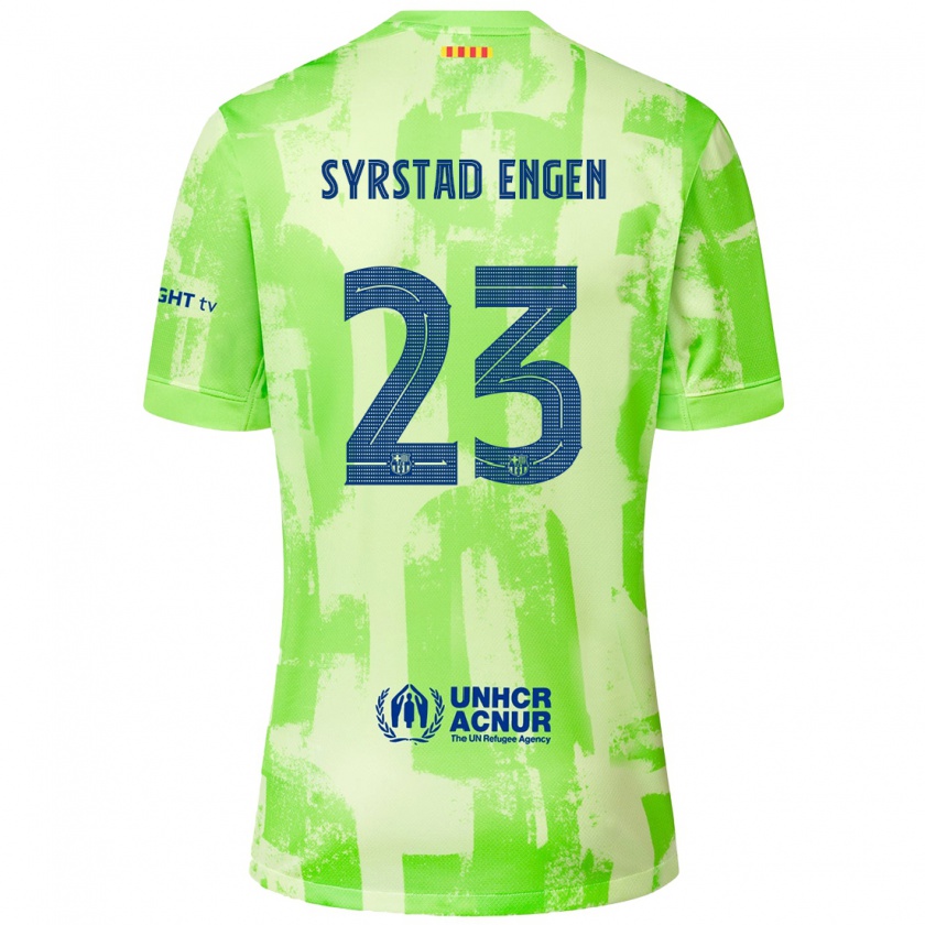 Kandiny Dames Ingrid Syrstad Engen #23 Limoen Thuisshirt Derde Tenue 2024/25 T-Shirt België