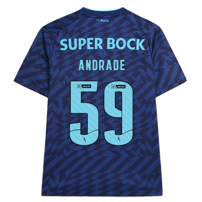 Kandiny Dames Tiago Andrade #59 Marineblauw Thuisshirt Derde Tenue 2024/25 T-Shirt