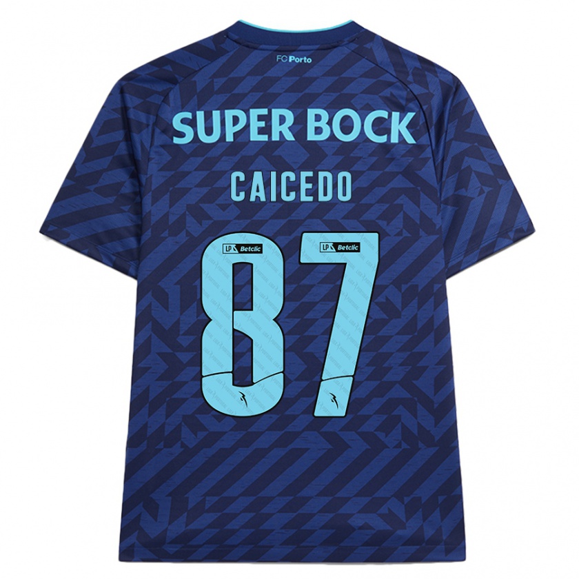 Kandiny Dames Brayan Caicedo #87 Marineblauw Thuisshirt Derde Tenue 2024/25 T-Shirt België