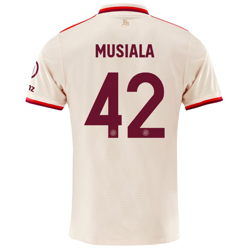 Kandiny Damen Jamal Musiala #42 Leinen Ausweichtrikot Trikot 2024/25 T-Shirt Österreich