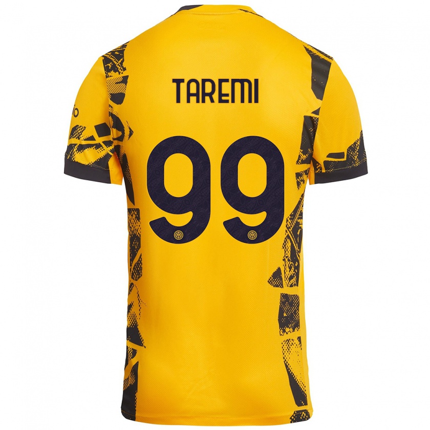 Kandiny Dames Mehdi Taremi #99 Goud Zwart Thuisshirt Derde Tenue 2024/25 T-Shirt