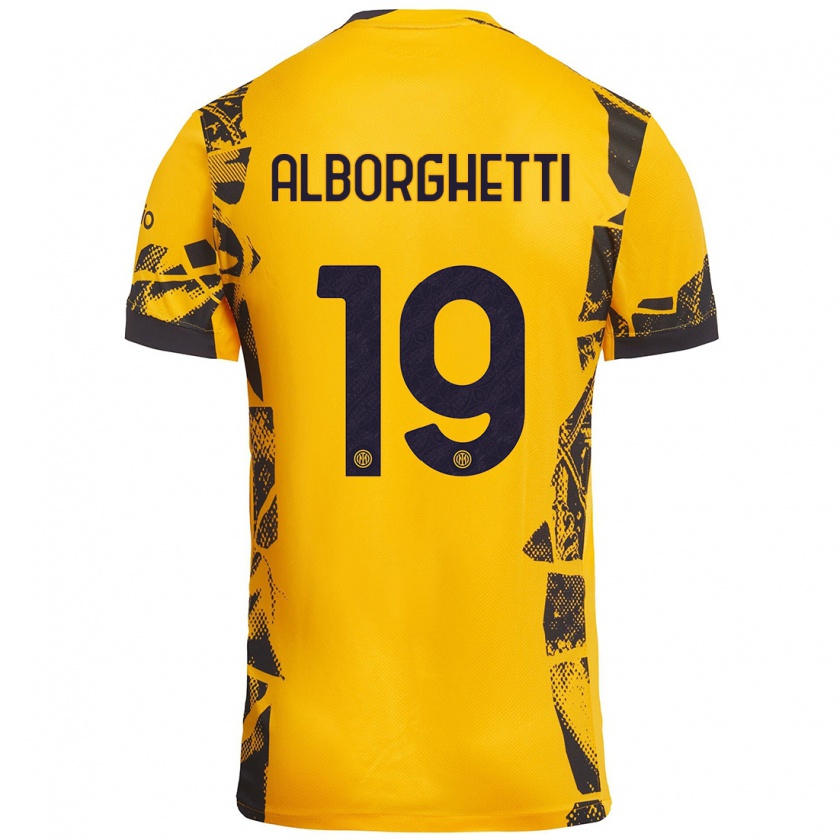 Kandiny Mujer Camiseta Lisa Alborghetti #19 Dorado Negro Equipación Tercera 2024/25 La Camisa México