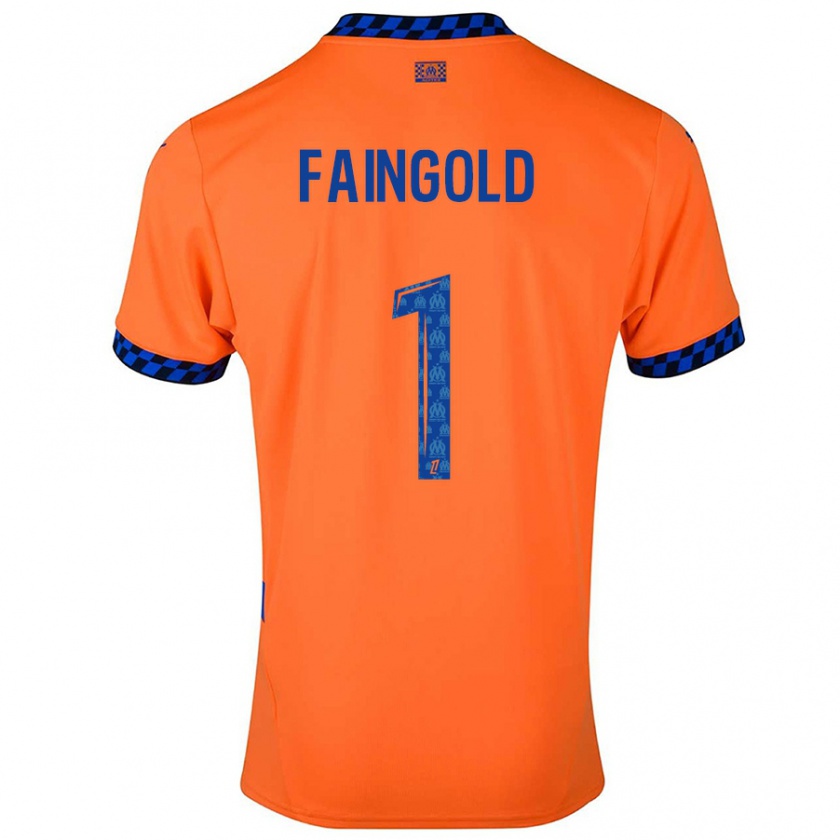 Kandiny Dames Abbie Faingold #1 Oranje Donkerblauw Thuisshirt Derde Tenue 2024/25 T-Shirt