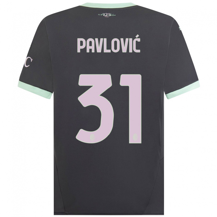 Kandiny Dames Strahinja Pavlović #31 Grijs Thuisshirt Derde Tenue 2024/25 T-Shirt België