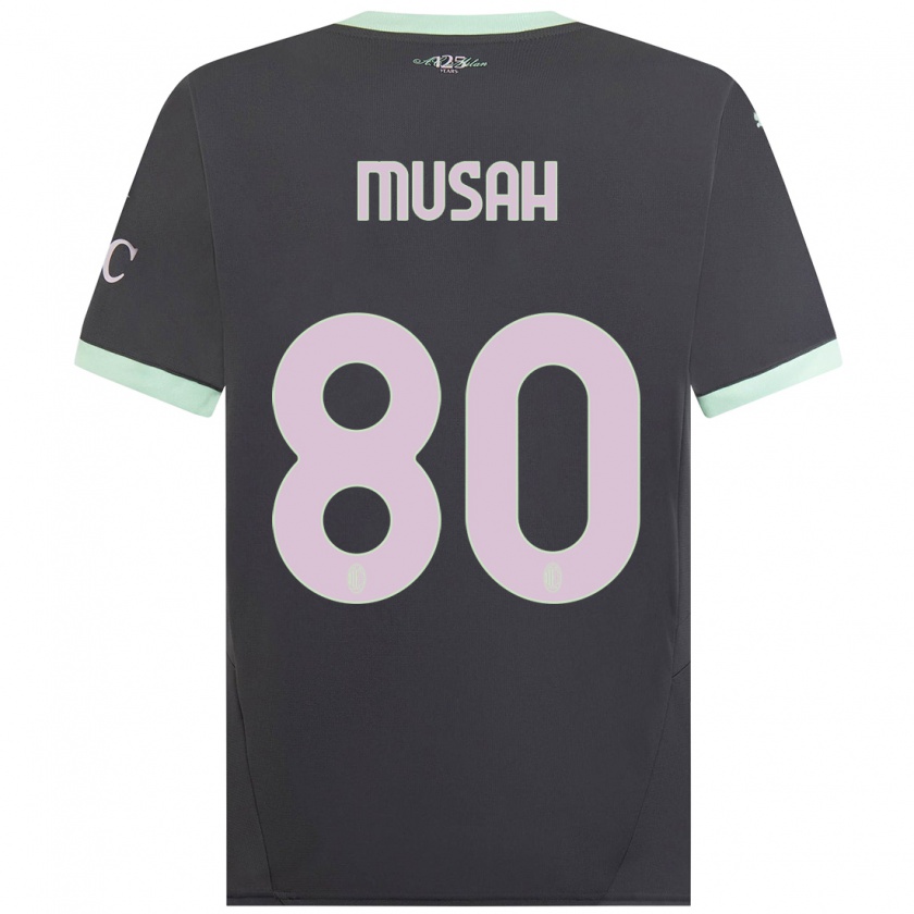 Kandiny Donna Maglia Yunus Musah #80 Grigio Kit Gara Third 2024/25 Maglietta