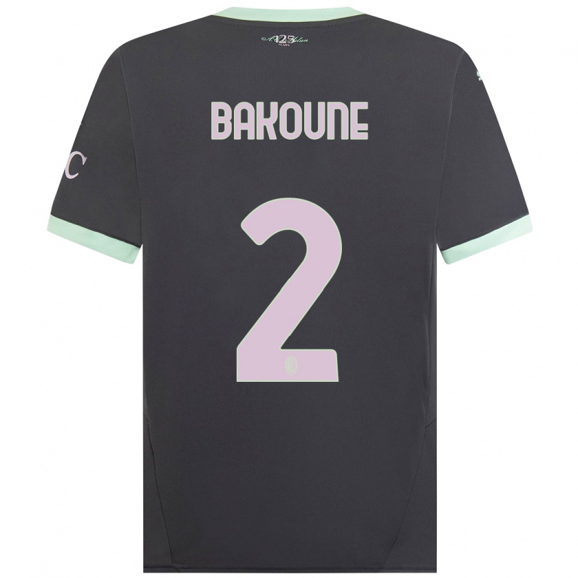 Kandiny Mujer Camiseta Adam Bakoune #2 Gris Equipación Tercera 2024/25 La Camisa México