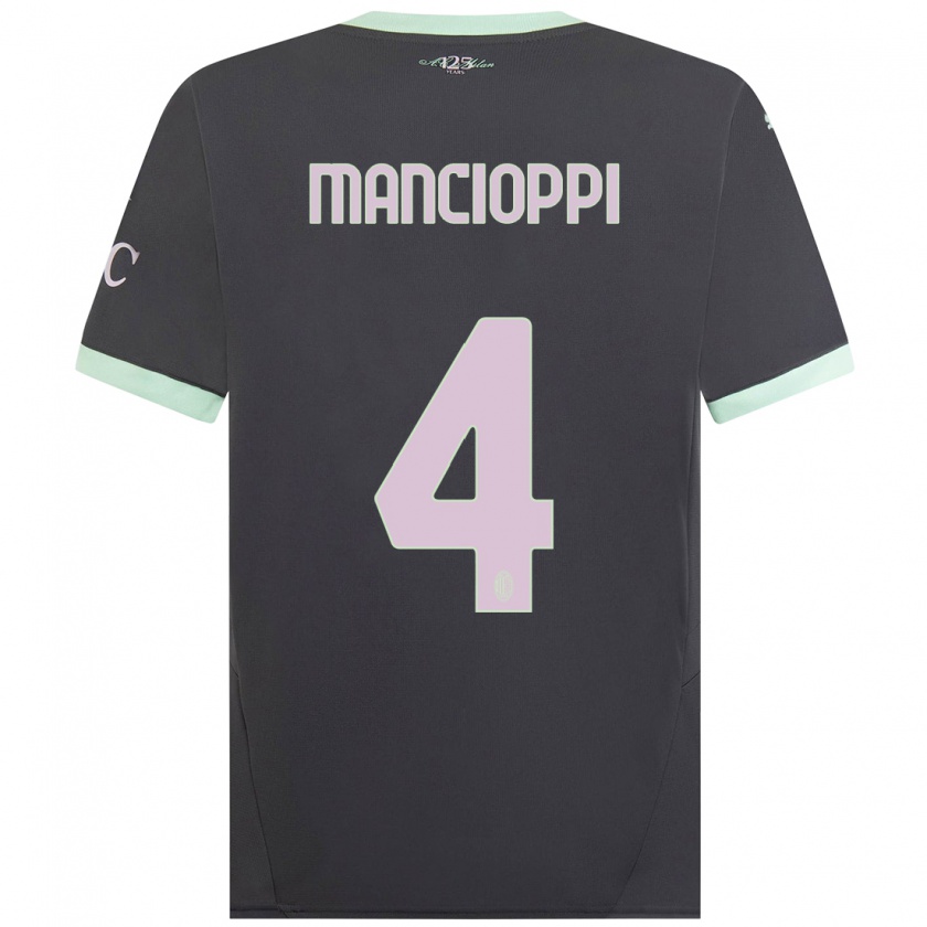 Kandiny Donna Maglia Tommaso Mancioppi #4 Grigio Kit Gara Third 2024/25 Maglietta