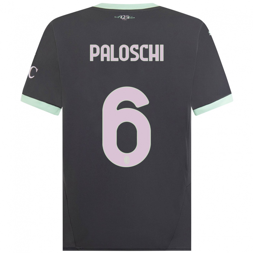 Kandiny Mujer Camiseta Dorian Paloschi #6 Gris Equipación Tercera 2024/25 La Camisa