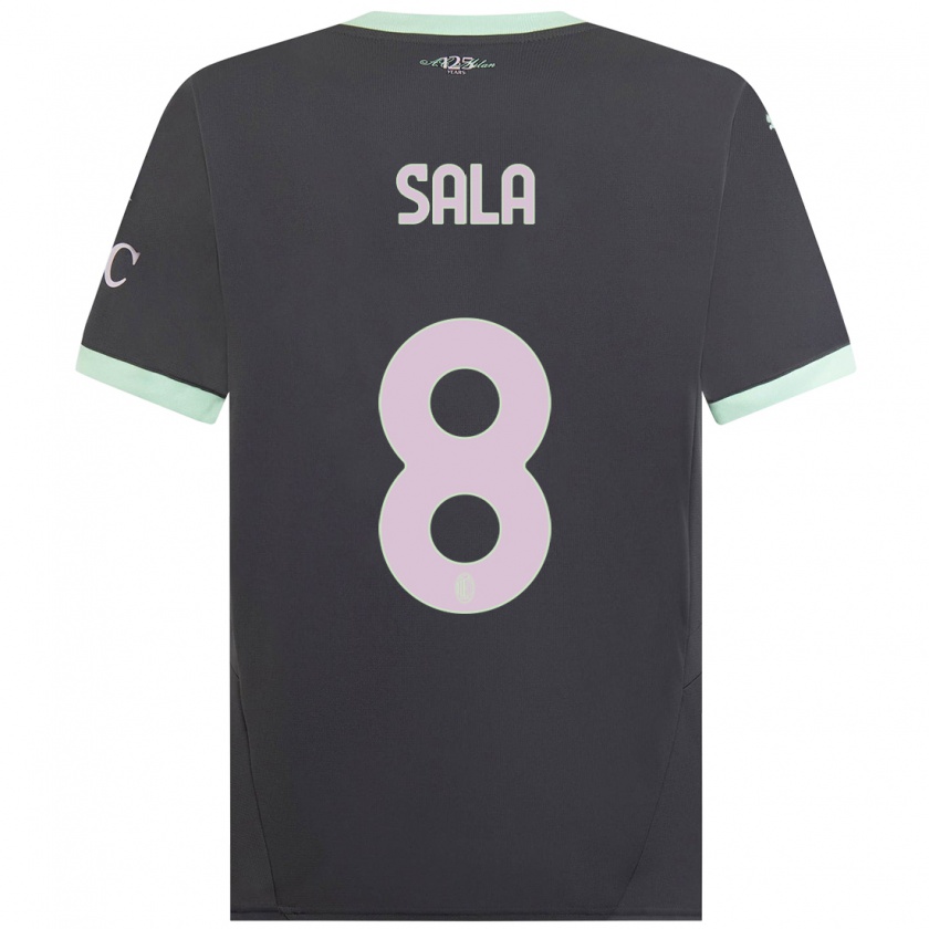 Kandiny Dames Emanuele Sala #8 Grijs Thuisshirt Derde Tenue 2024/25 T-Shirt