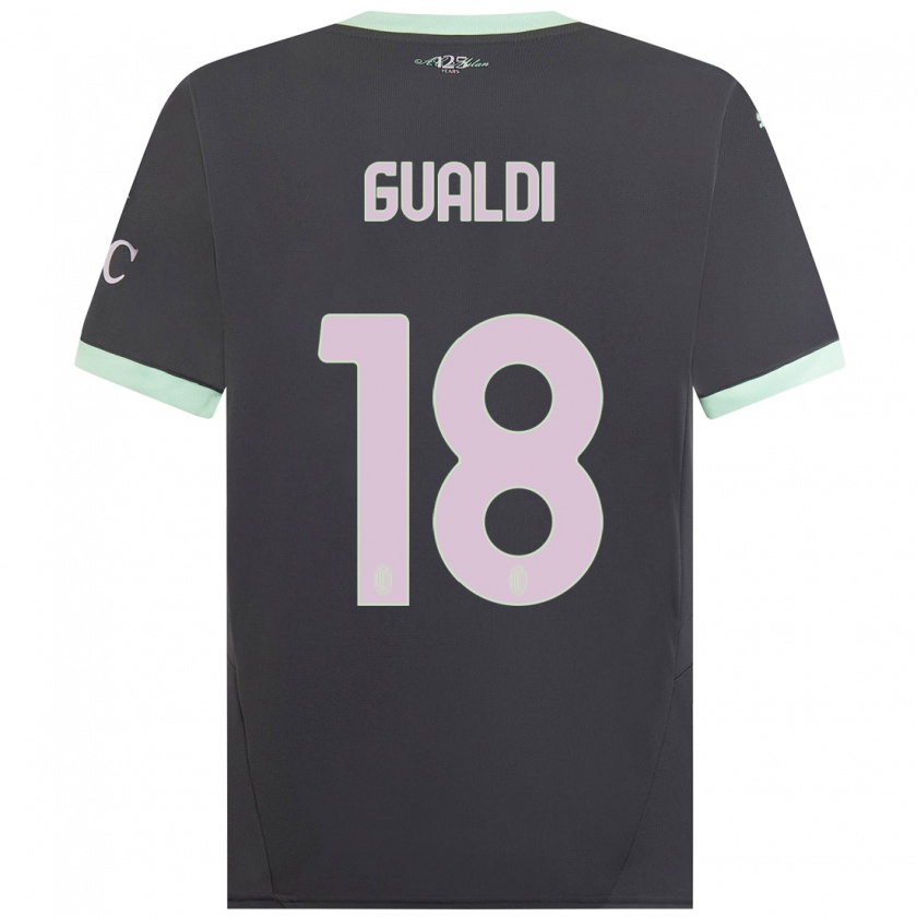 Kandiny Mujer Camiseta Andrea Gualdi #18 Gris Equipación Tercera 2024/25 La Camisa México