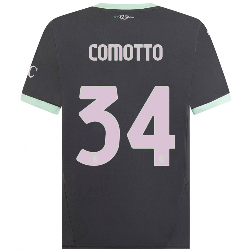 Kandiny Donna Maglia Christian Comotto #34 Grigio Kit Gara Third 2024/25 Maglietta