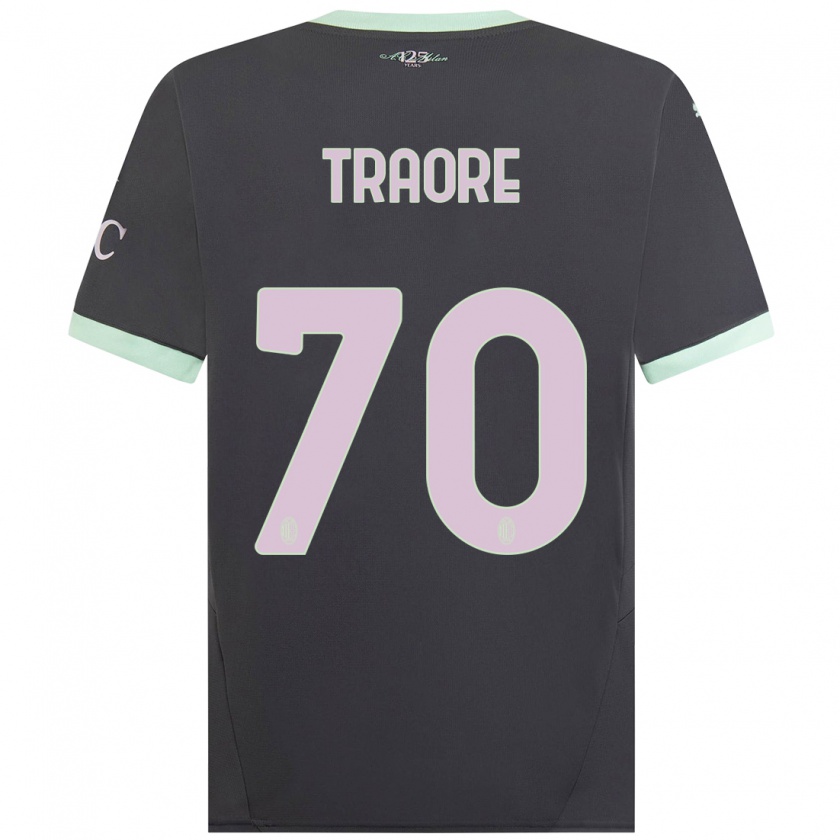 Kandiny Dames Chaka Traorè #70 Grijs Thuisshirt Derde Tenue 2024/25 T-Shirt