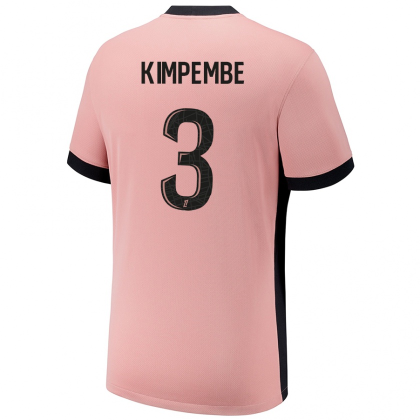 Kandiny Dames Presnel Kimpembe #3 Roestroze Thuisshirt Derde Tenue 2024/25 T-Shirt