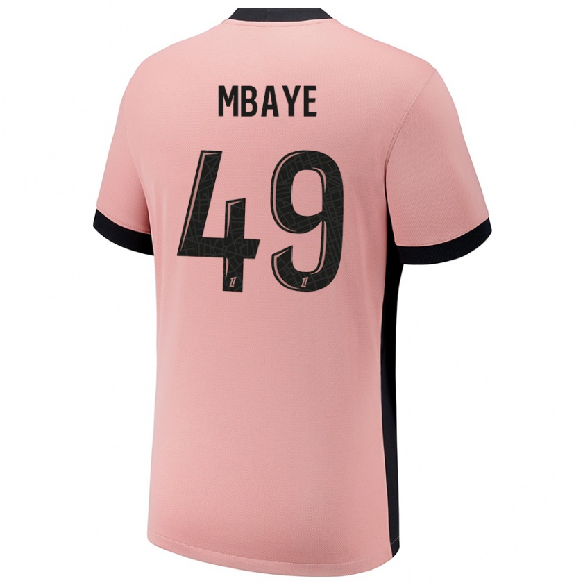 Kandiny Dames Ibrahim Mbaye #49 Roestroze Thuisshirt Derde Tenue 2024/25 T-Shirt