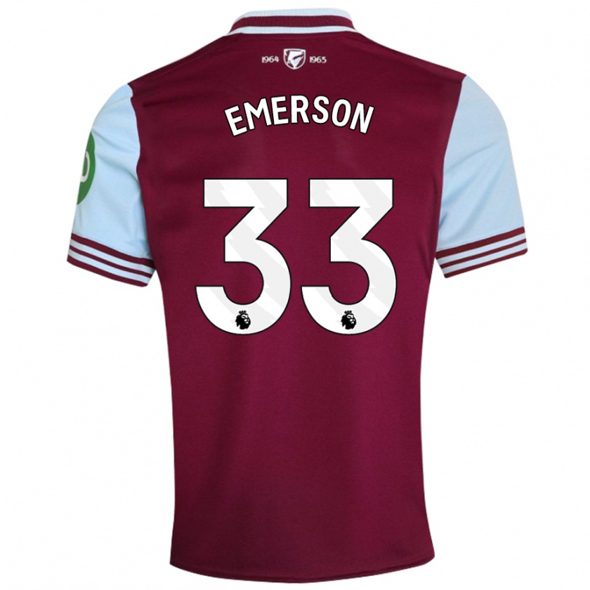 Kandiny Bambino Maglia Emerson #33 Rosso Scuro Kit Gara Home 2024/25 Maglietta