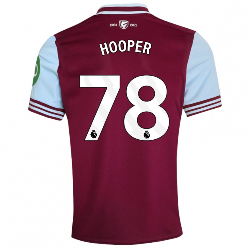 Kandiny Kinderen Finley Hooper #78 Donkerrood Thuisshirt Thuistenue 2024/25 T-Shirt