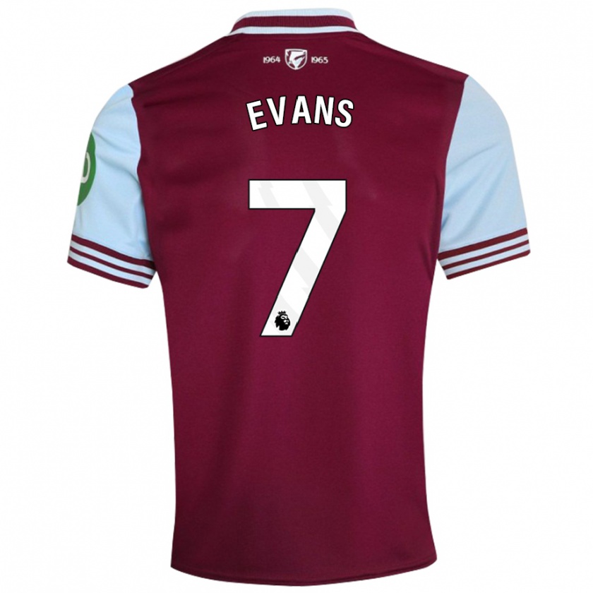 Kandiny Bambino Maglia Lisa Evans #7 Rosso Scuro Kit Gara Home 2024/25 Maglietta