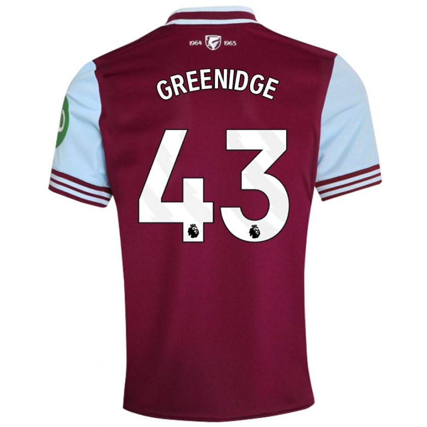 Kandiny Kinderen Will Greenidge #43 Donkerrood Thuisshirt Thuistenue 2024/25 T-Shirt