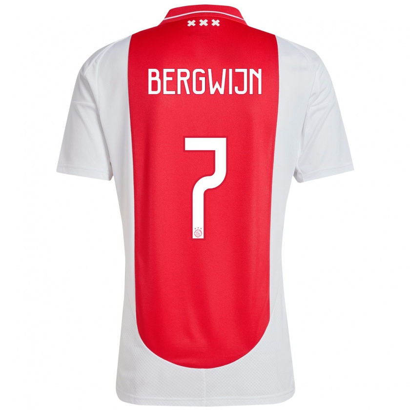 Kandiny Kinderen Steven Bergwijn #7 Rood Wit Thuisshirt Thuistenue 2024/25 T-Shirt België