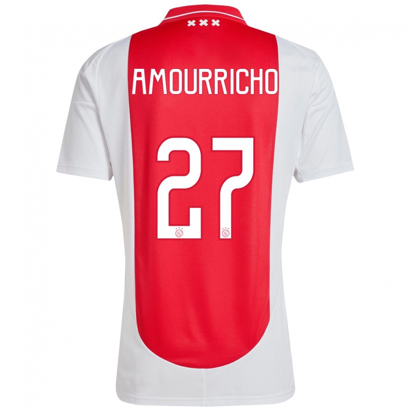 Kandiny Kinderen Amourricho Van Axel-Dongen #27 Rood Wit Thuisshirt Thuistenue 2024/25 T-Shirt