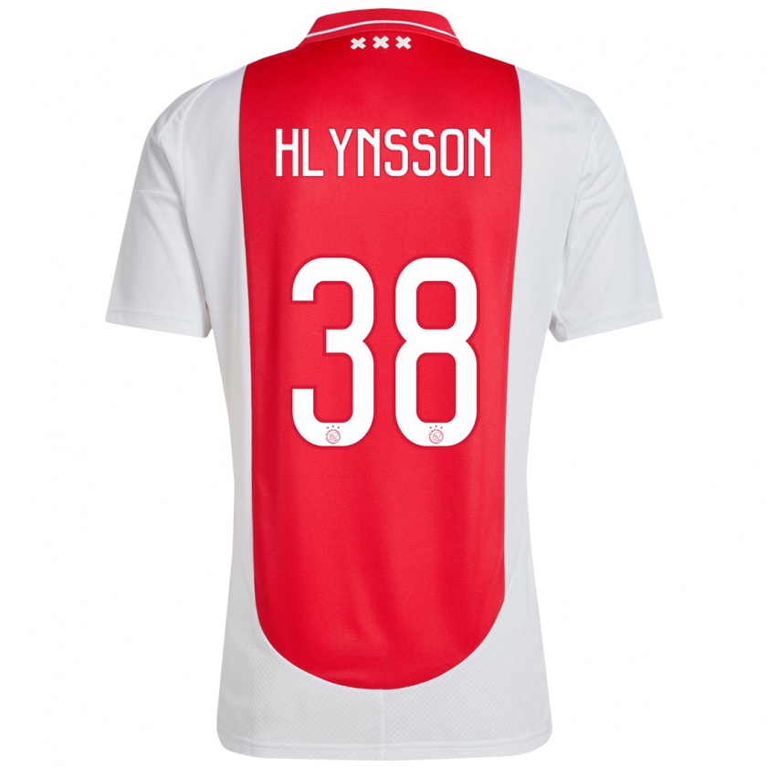 Kandiny Bambino Maglia Kristian Hlynsson #38 Rosso Bianco Kit Gara Home 2024/25 Maglietta