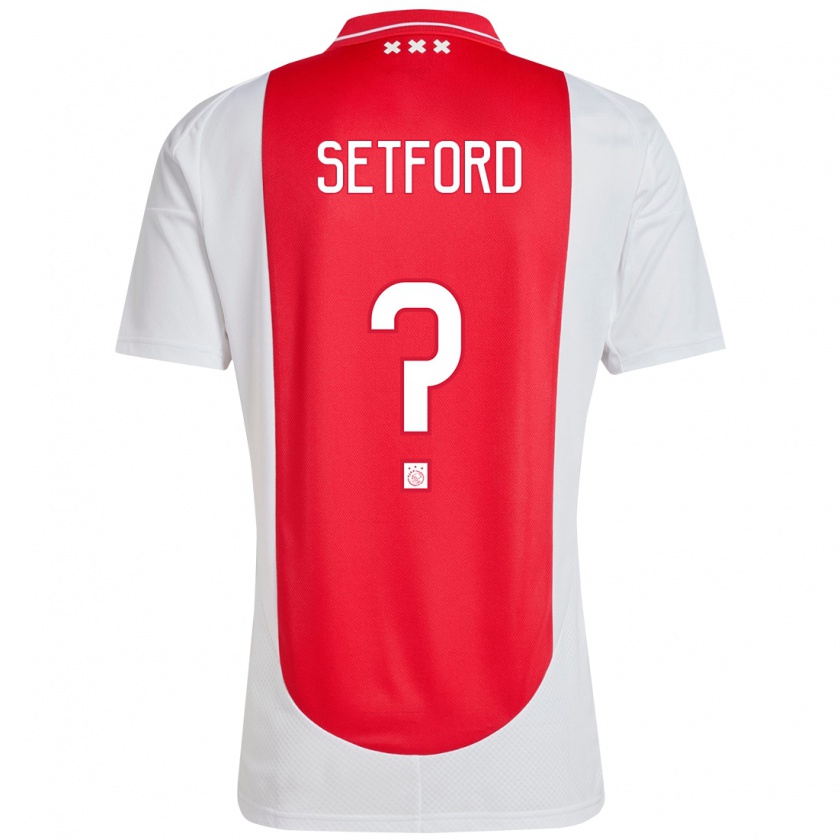 Kandiny Bambino Maglia Charlie Setford #0 Rosso Bianco Kit Gara Home 2024/25 Maglietta