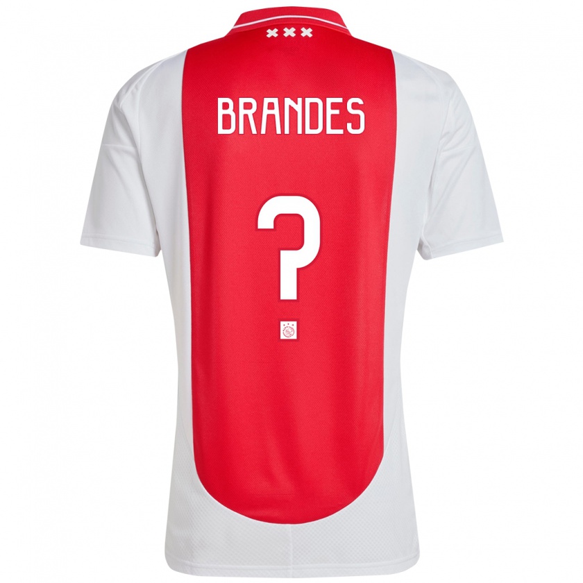 Kandiny Criança Camisola Julian Brandes #0 Branco Vermelho Principal 2024/25 Camisa Brasil