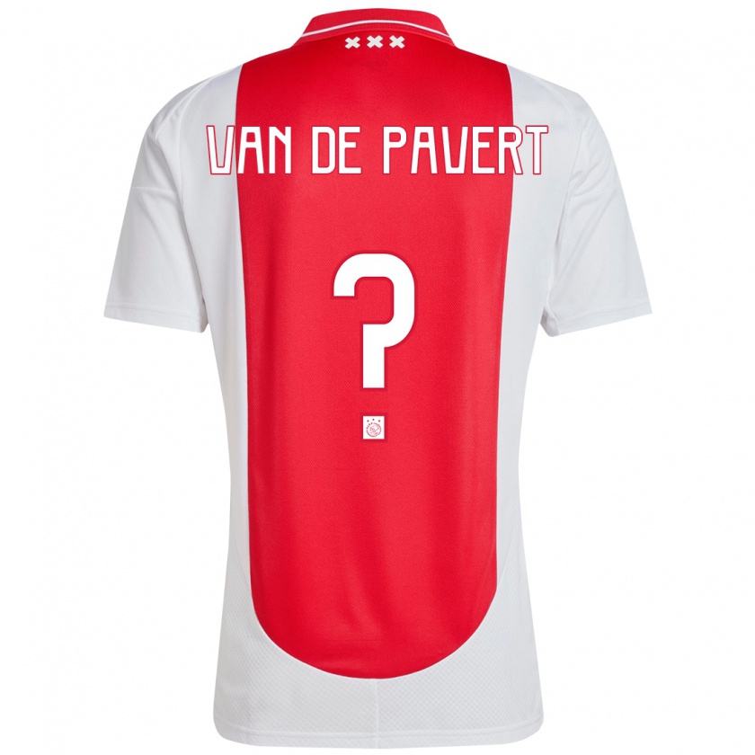 Kandiny Bambino Maglia Ryan Van De Pavert #0 Rosso Bianco Kit Gara Home 2024/25 Maglietta