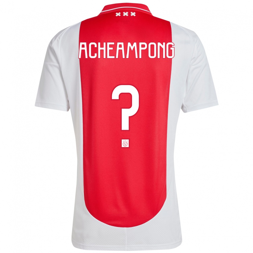 Kandiny Kinderen Levi Acheampong #0 Rood Wit Thuisshirt Thuistenue 2024/25 T-Shirt