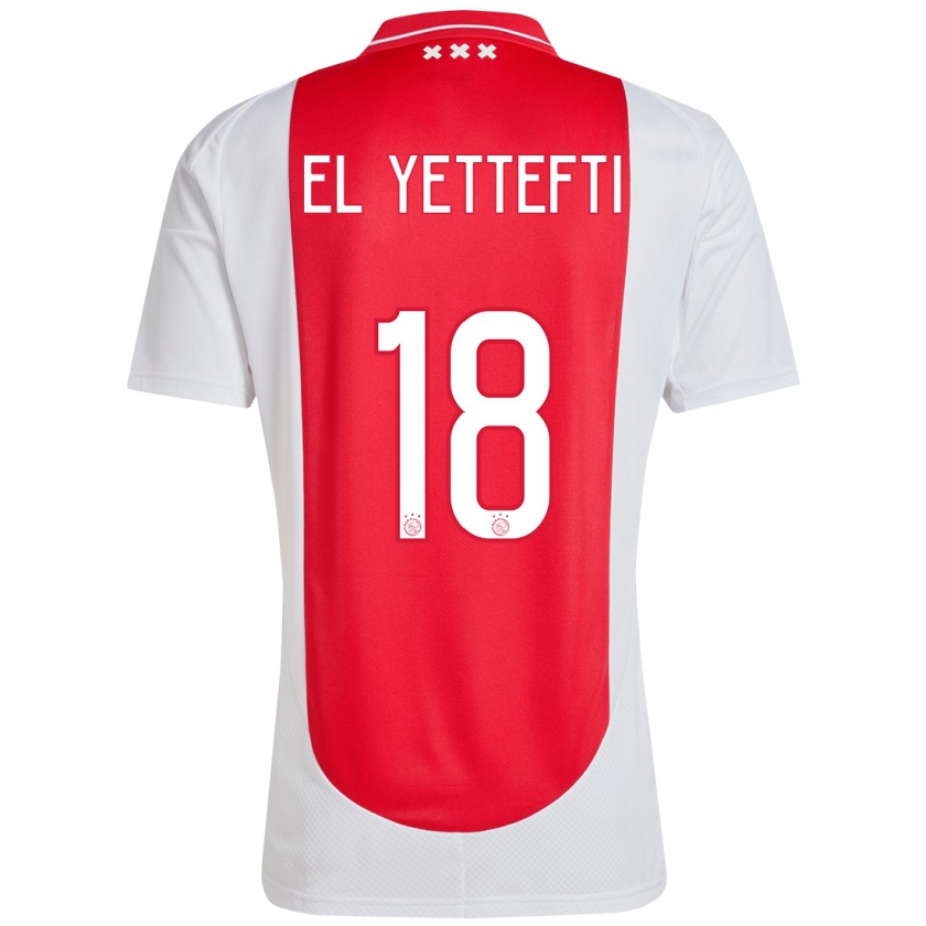 Kandiny Bambino Maglia Adil Amghar El Yettefti #18 Rosso Bianco Kit Gara Home 2024/25 Maglietta