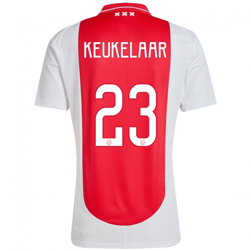 Kandiny Kinder Lotte Keukelaar #23 Rot Weiß Heimtrikot Trikot 2024/25 T-Shirt Österreich