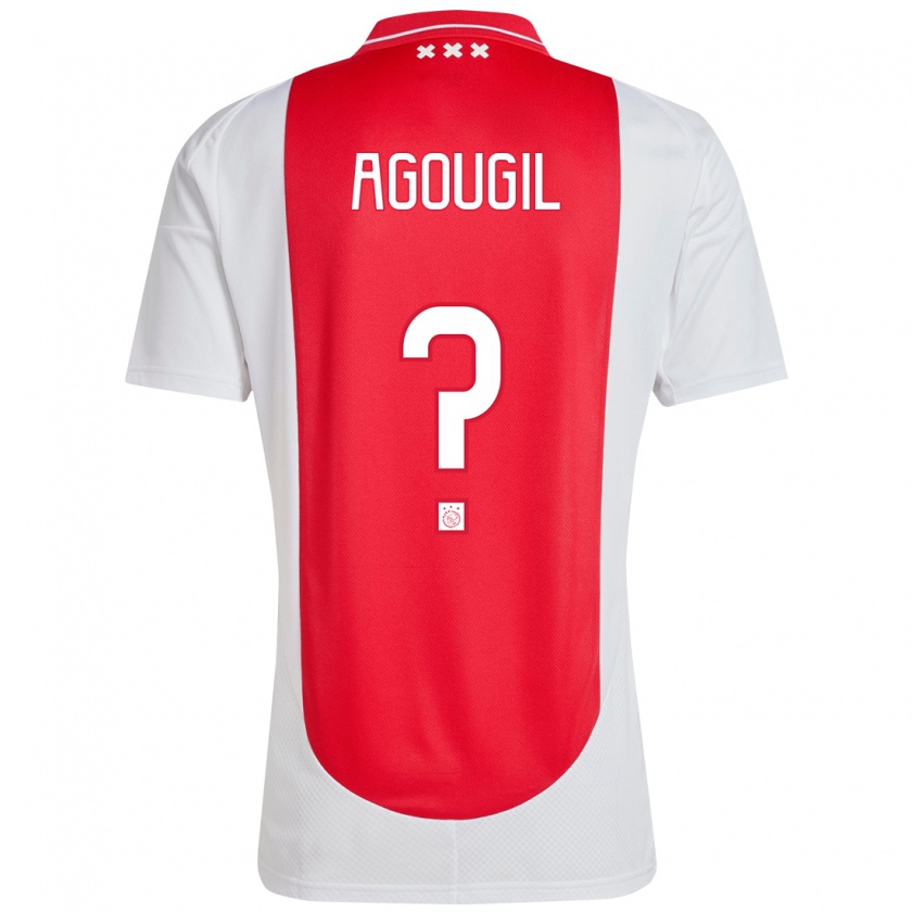 Kandiny Kinderen Oualid Agougil #0 Rood Wit Thuisshirt Thuistenue 2024/25 T-Shirt België