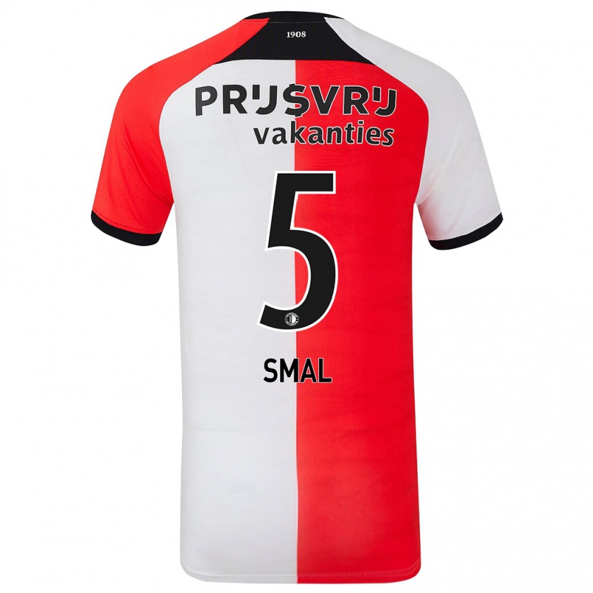 Kandiny Bambino Maglia Gijs Smal #5 Rosso Bianco Kit Gara Home 2024/25 Maglietta