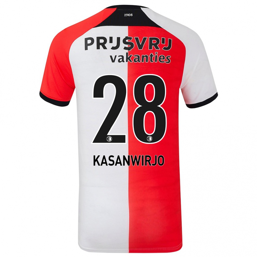 Kandiny Bambino Maglia Neraysho Kasanwirjo #28 Rosso Bianco Kit Gara Home 2024/25 Maglietta