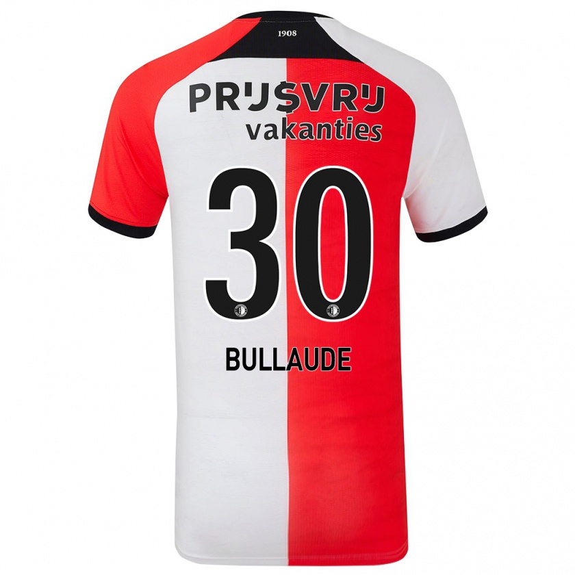 Kandiny Bambino Maglia Ezequiel Bullaude #30 Rosso Bianco Kit Gara Home 2024/25 Maglietta