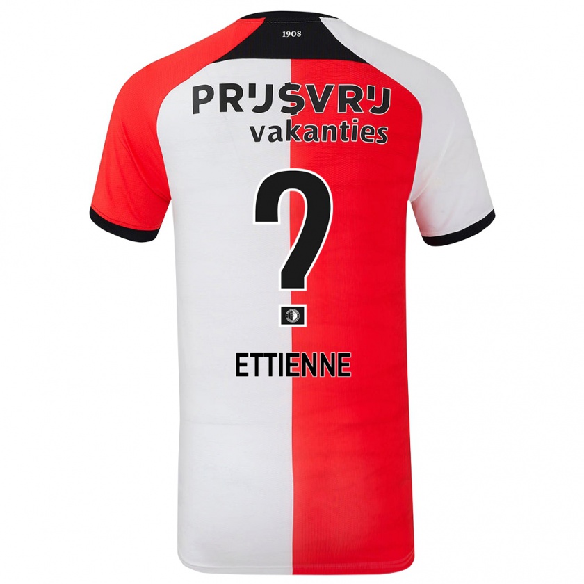 Kandiny Bambino Maglia Jayden Ettienne #0 Rosso Bianco Kit Gara Home 2024/25 Maglietta