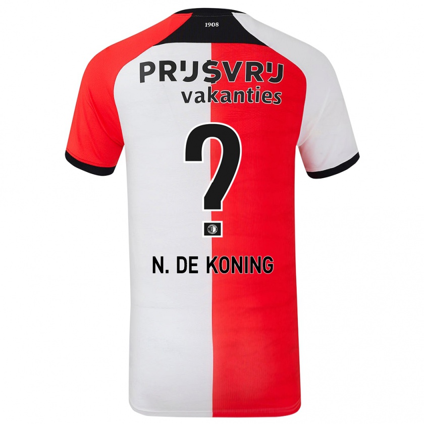 KandinyキッズNick De Koning#0赤 白ホームシャツ2024/25ジャージーユニフォーム