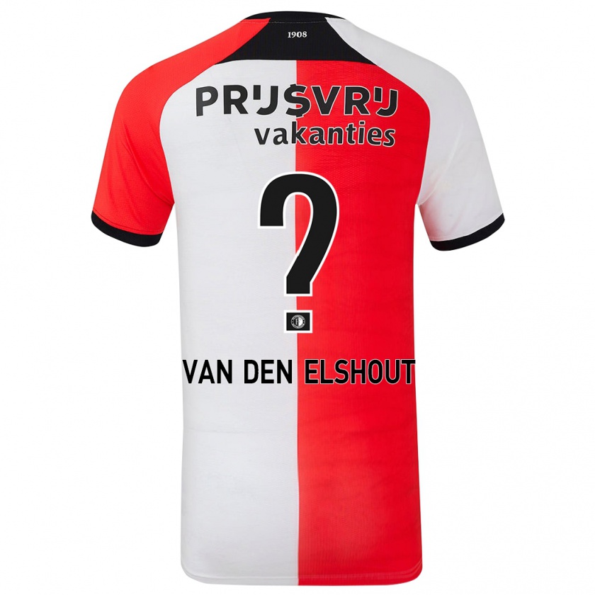 Kandiny Bambino Maglia Tobias Van Den Elshout #0 Rosso Bianco Kit Gara Home 2024/25 Maglietta