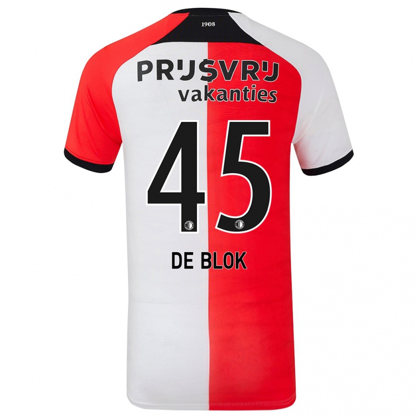 Kandiny Bambino Maglia Lars De Blok #45 Rosso Bianco Kit Gara Home 2024/25 Maglietta