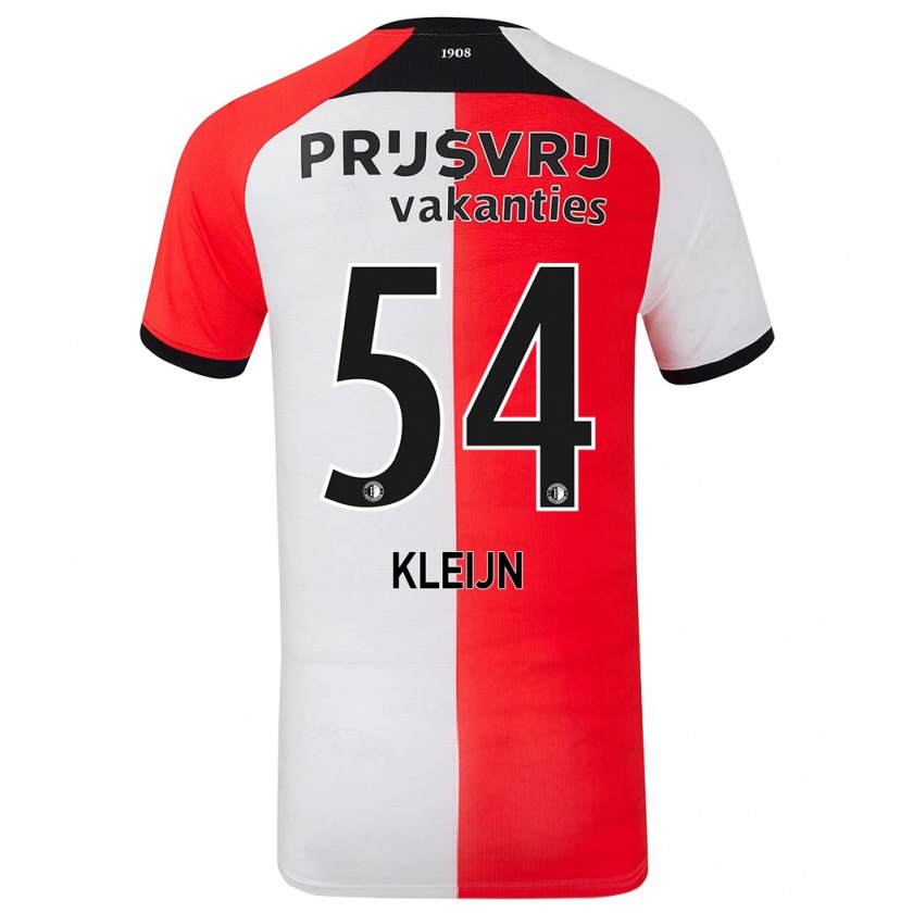 Kandiny Bambino Maglia Mike Kleijn #54 Rosso Bianco Kit Gara Home 2024/25 Maglietta