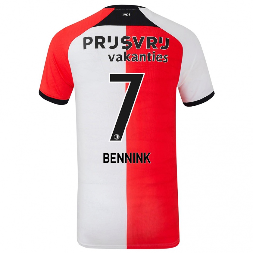 Kandiny Niño Camiseta Maxime Bennink #7 Rojo Blanco 1ª Equipación 2024/25 La Camisa México