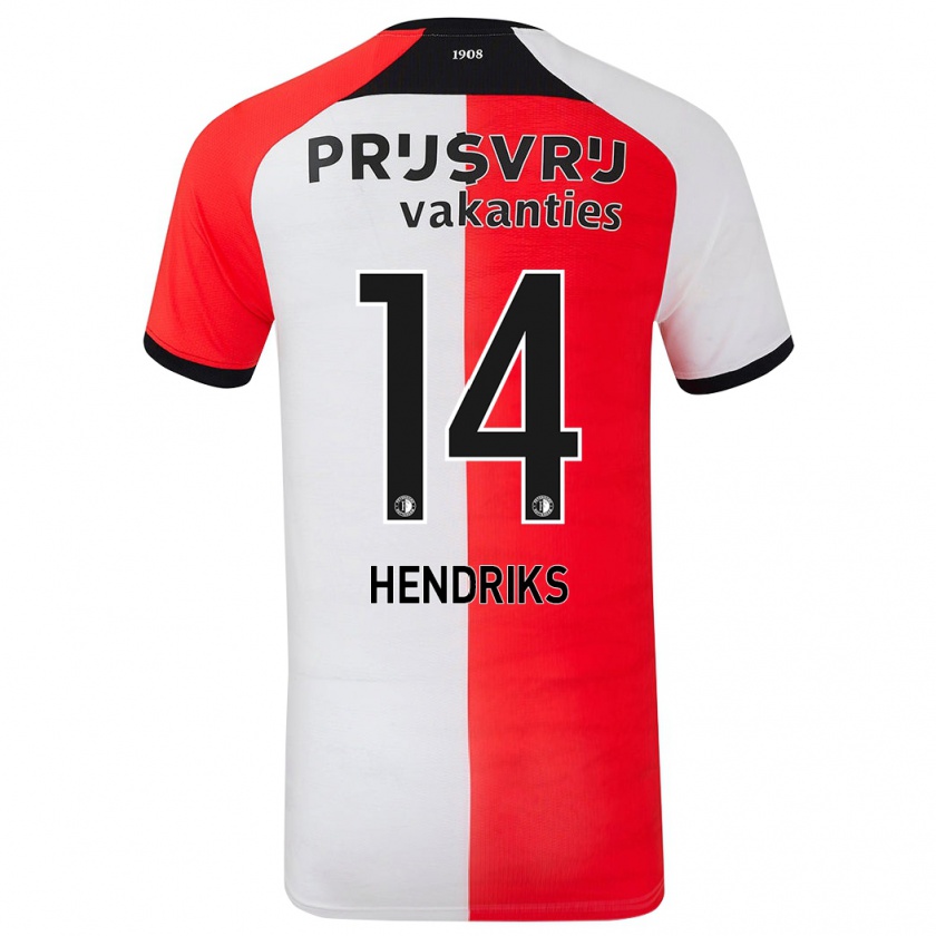 Kandiny Kinderen Kim Hendriks #14 Rood Wit Thuisshirt Thuistenue 2024/25 T-Shirt