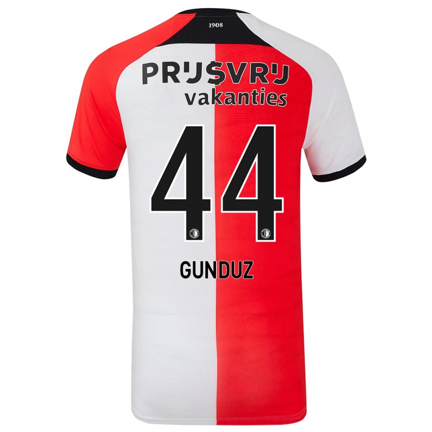 Kandiny Bambino Maglia Omer Gunduz #44 Rosso Bianco Kit Gara Home 2024/25 Maglietta