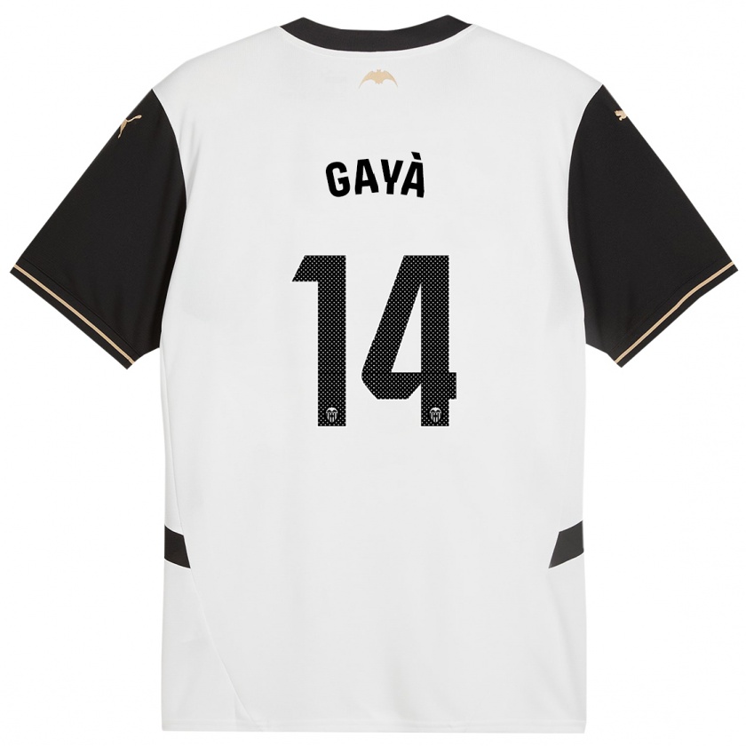 Kandiny Bambino Maglia José Gayà #14 Bianco Nero Kit Gara Home 2024/25 Maglietta