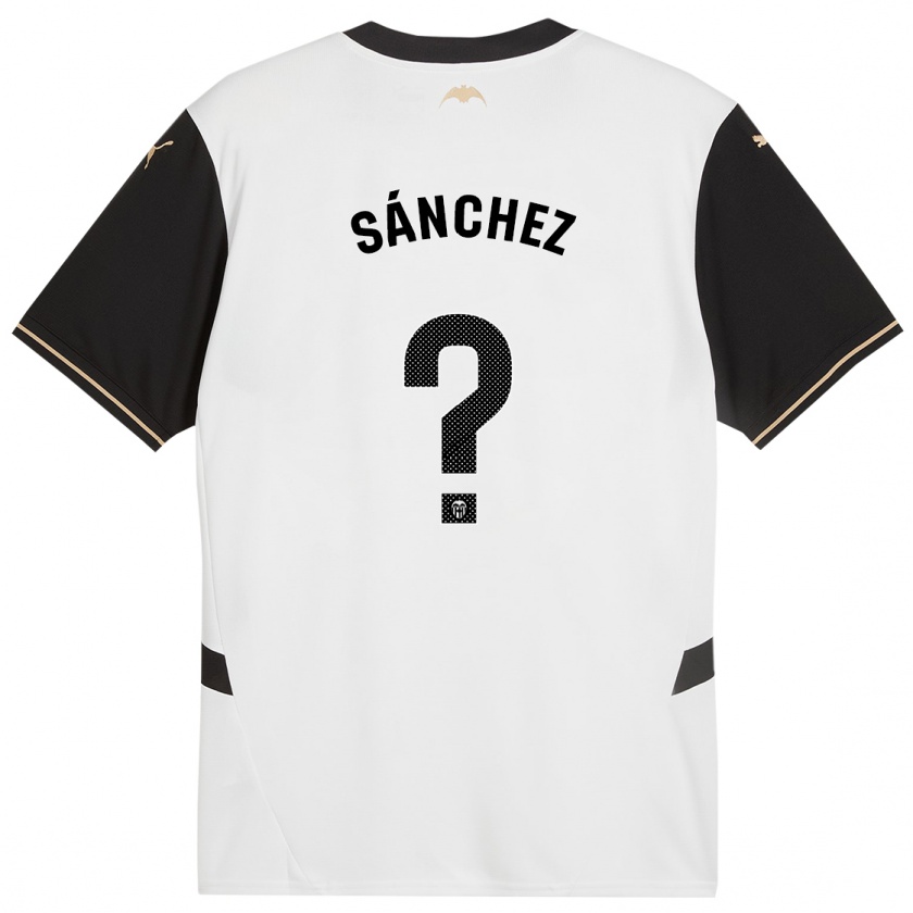 Kandiny Niño Camiseta Dani Sánchez #0 Blanco Negro 1ª Equipación 2024/25 La Camisa