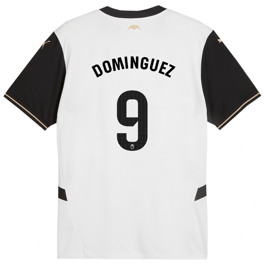 Kandiny Bambino Maglia Mario Dominguez #9 Bianco Nero Kit Gara Home 2024/25 Maglietta