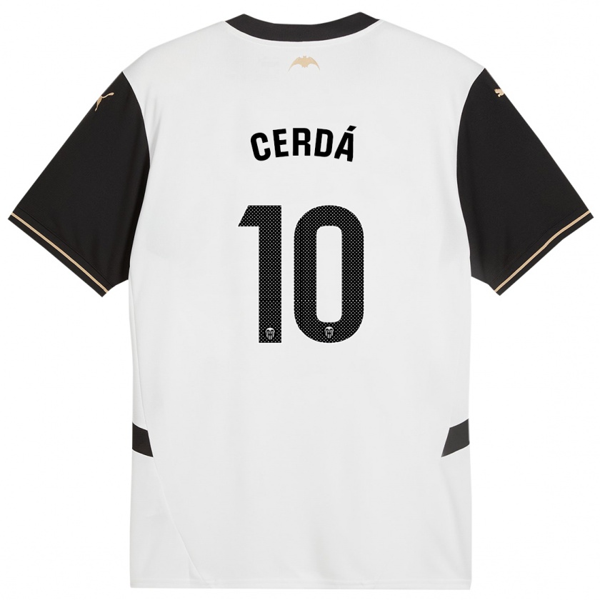 KandinyキッズAlex Cerdá#10白 黒ホームシャツ2024/25ジャージーユニフォーム