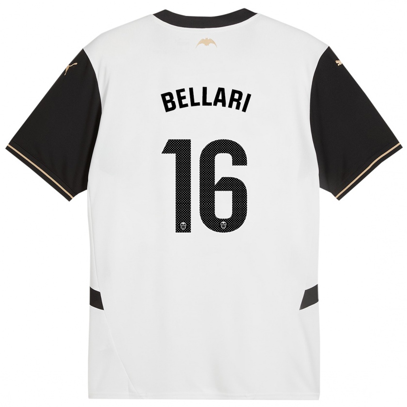 Kandiny Niño Camiseta Hamza Bellari #16 Blanco Negro 1ª Equipación 2024/25 La Camisa México